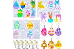 3 Pack Easter Egg Silicone Epoxy Resin Earring Molds DIY