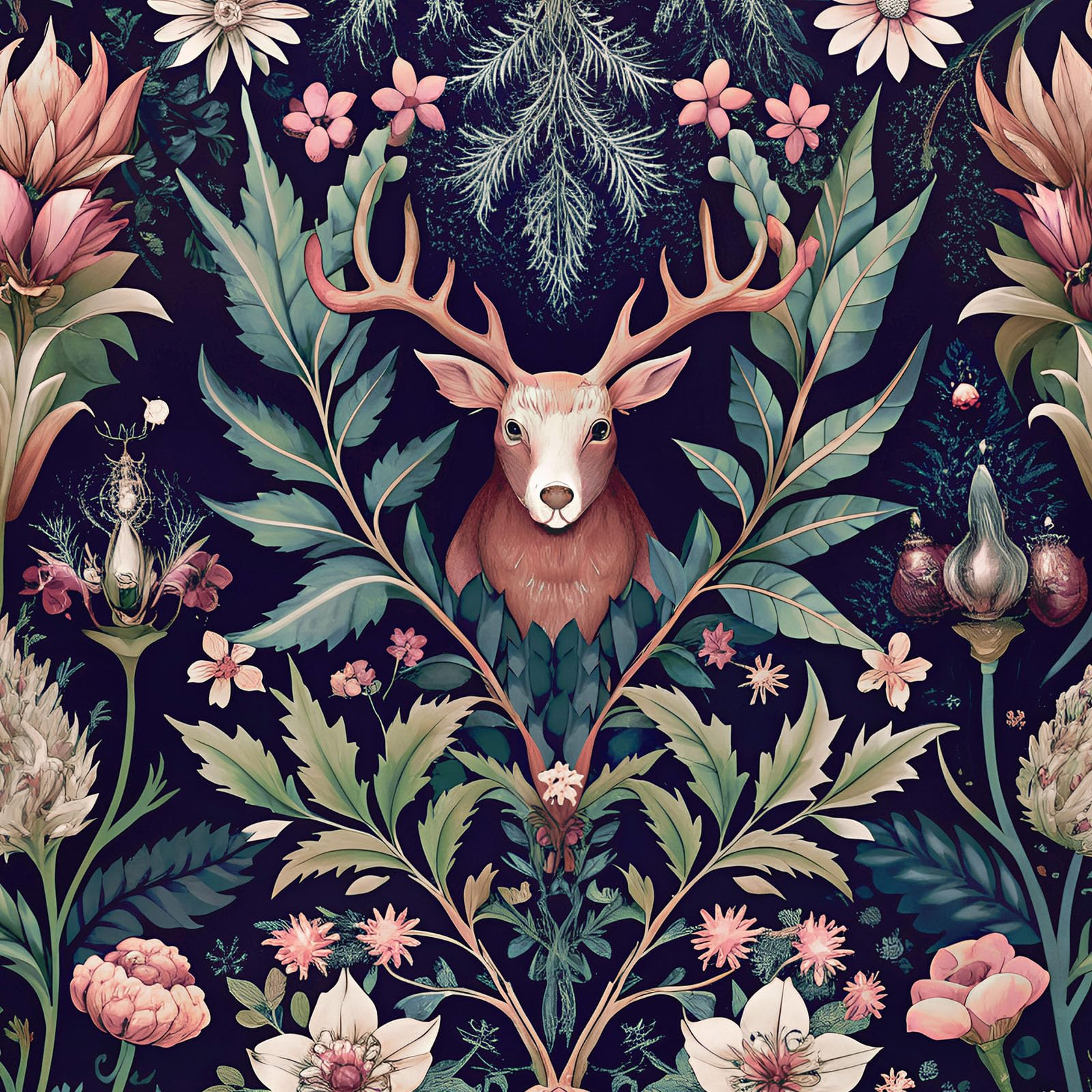Uooar Deer and Nature Wallpaper Forest Contact Paper 44 x 305cm