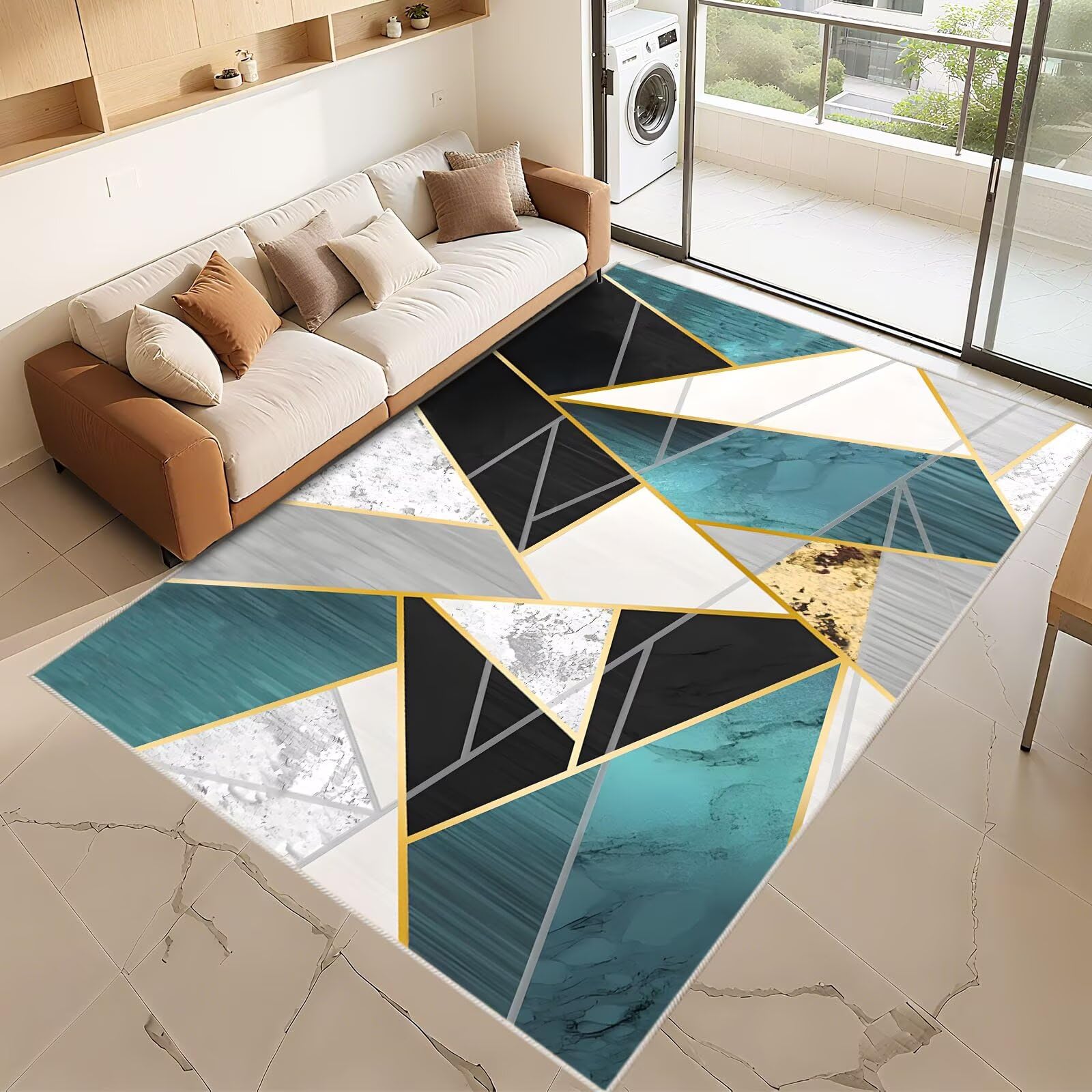 Tapis de chambre d'adolescent gris vert 160x230cm pour salon