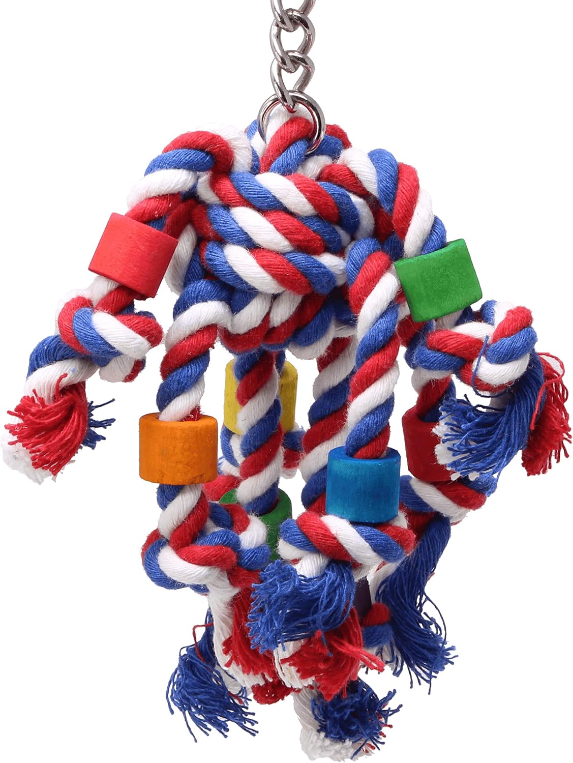 Bonka Bird Toys 55094 Rope Jumble Plucking Preening Bird Toy for Pet Budgie Parakeet Lovebirds Conures Small or Medium Parrots Cages