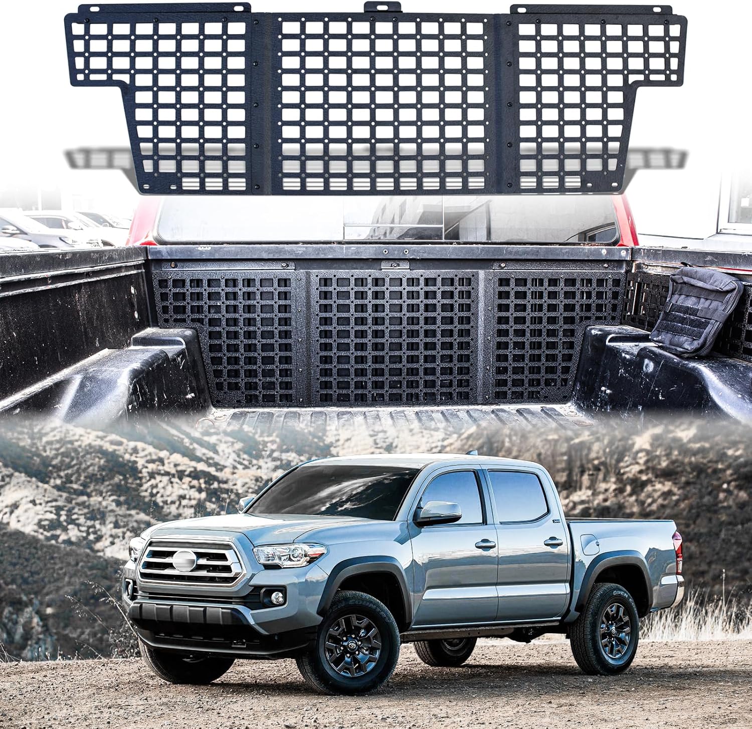 Truck Bed Molle Panel System Cargo Storage Organizer Compatible with 2016-2023 Toyota Tacoma 3rd Gen (Front) - Amazon product rated Grade F