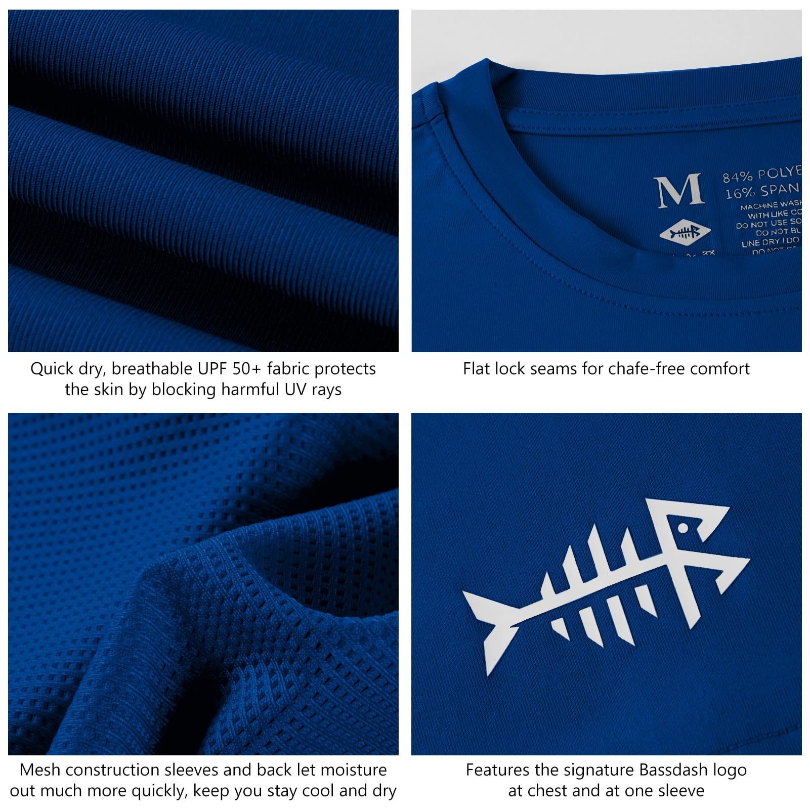 Bassdash - Maglietta da Uomo, con Protezione Solare UPF 50+, Maglietta a Maniche Corte da Pesca