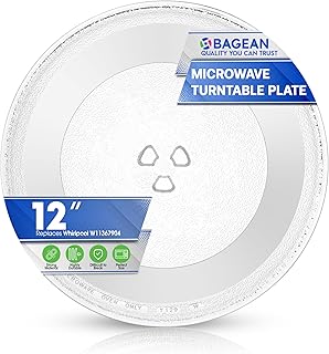Microwave Plate Replacement for 12” W10337247 W11367904 Whirlpool Microwave Glass Plate - Rotating Oven Microwave Turntable Plate - Spinning Dish Tray Turntables For Better Reheating and Cooking