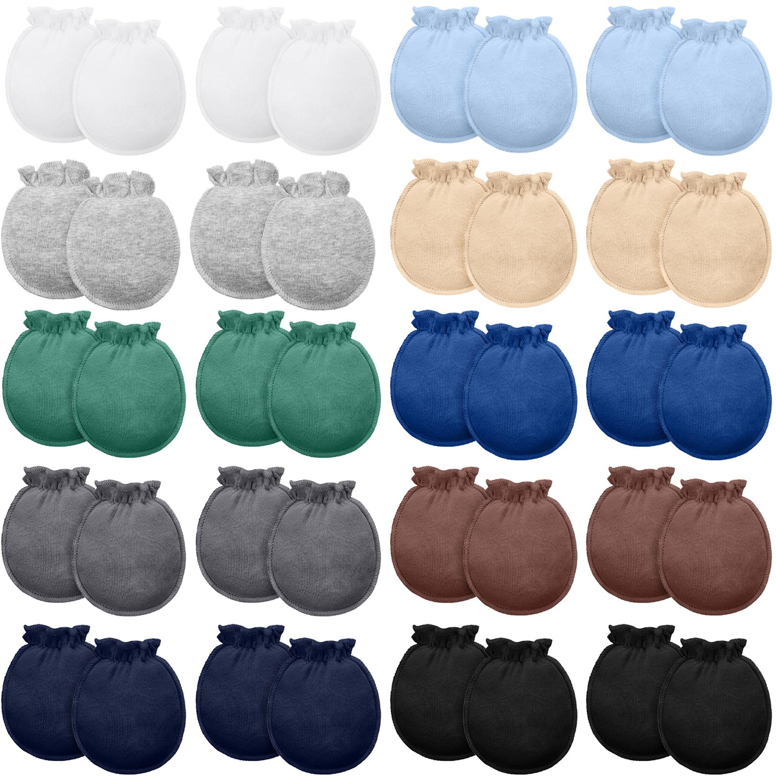 20 Pcs Newborn Mitten for Baby Boy Girl 0-6 Months No Scratch 100% Cotton