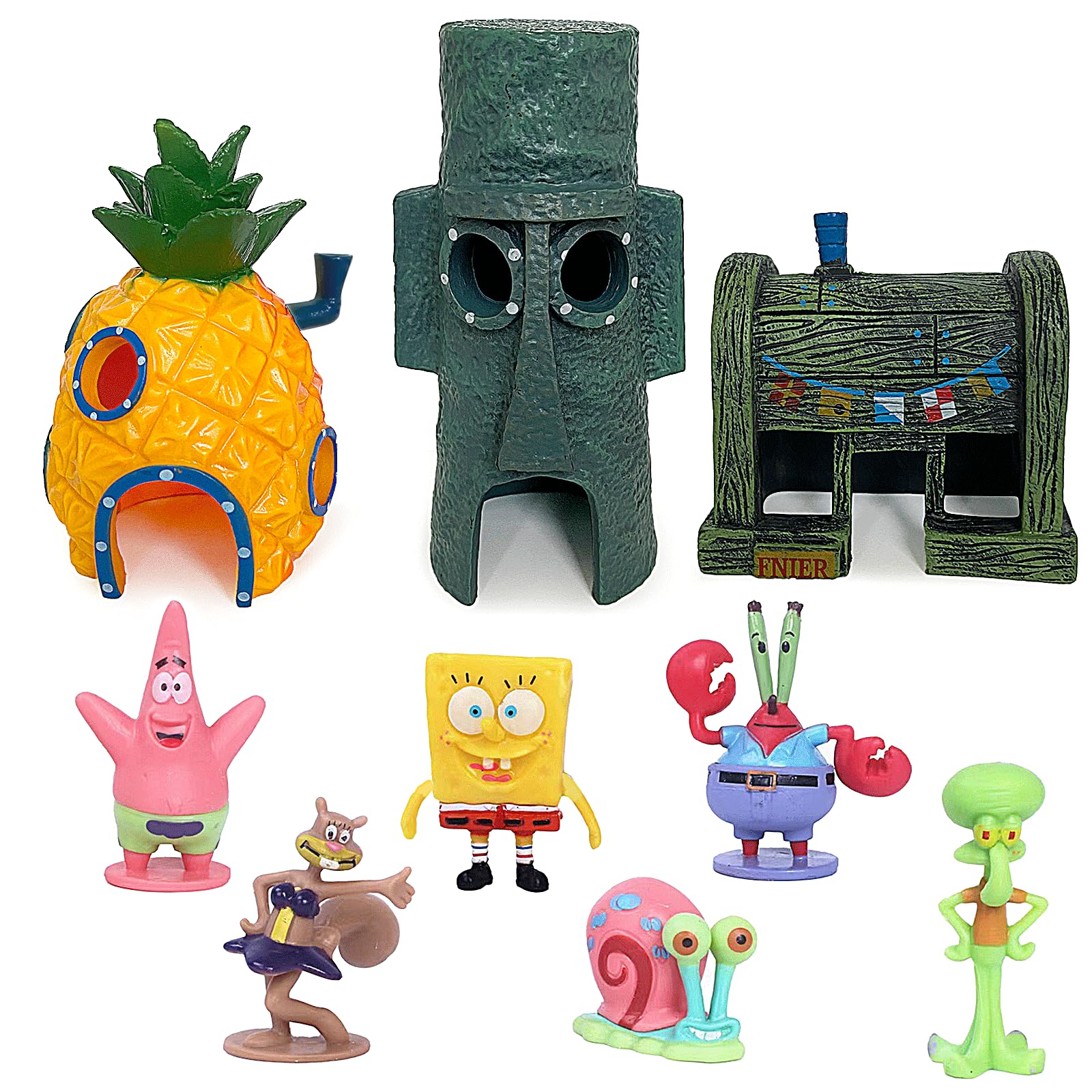 MeYuxg Dekoracja akwarium, ozdoba zbiornika ryb, ornamenty, krajobraz, ananas, do domu, jaskini, dekoracja podwodna, tworzywo sztuczne