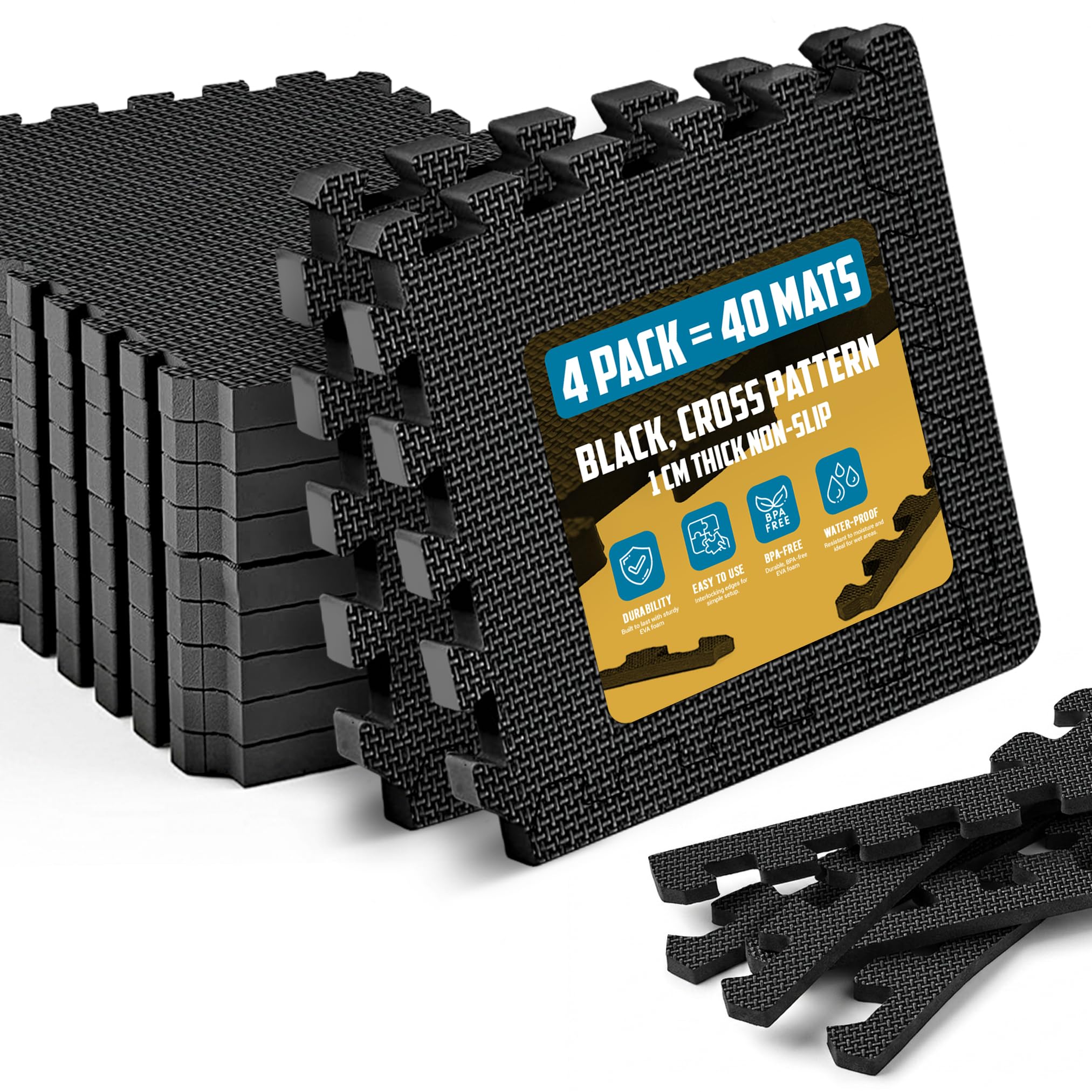 Blado 40 Tiles Interlocking foam Mat - 31x31cm Eva floor tiles with edges