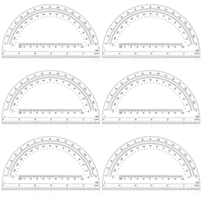 Buy Plastic Protractor 180 Degrees 6 Inch Math Protractor Translucent
