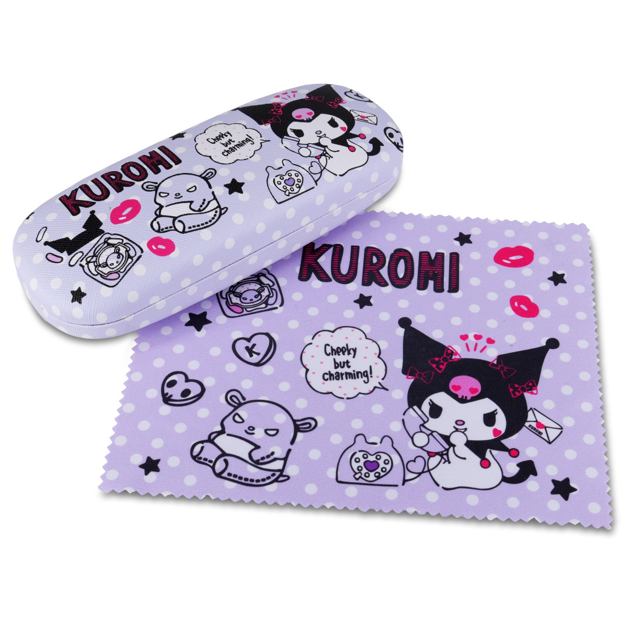 Roffatide Anime różowy kreskówka etui na okulary twarda obudowa na okulary z ściereczką do okularów przenośne ochronne pokrowiec na okulary dla chłopców dziewcząt