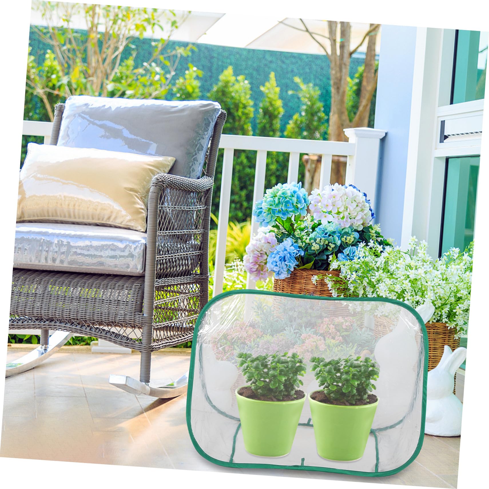 Abaodam Mini-gewächshaus Faltbar Tragbar für Kleine Pflanzen Pflanzenschutzschuppen aus PVC-Material Transparent für Balkon Garten