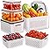 4 PCS Fruit Storage Containers for Fridge, Produce Containers for Fridge with Removable Colander, All-In-One Fruit Washi