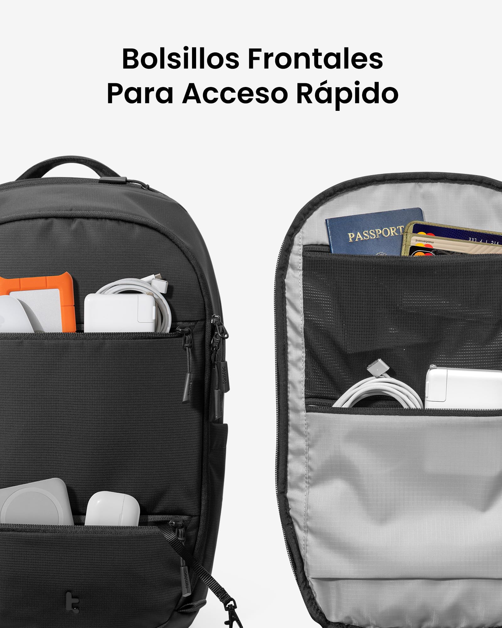tomtoc Mochila Portatil 26L, Mochila de Trabajo Hombre Mujer Ligera para PC Ordenador 15,6-16 Pulgadas, TSA-Friendly Mochila de Viaje Resistente a Salpicaduras, Ideal Para Negocios y Fines de Semana