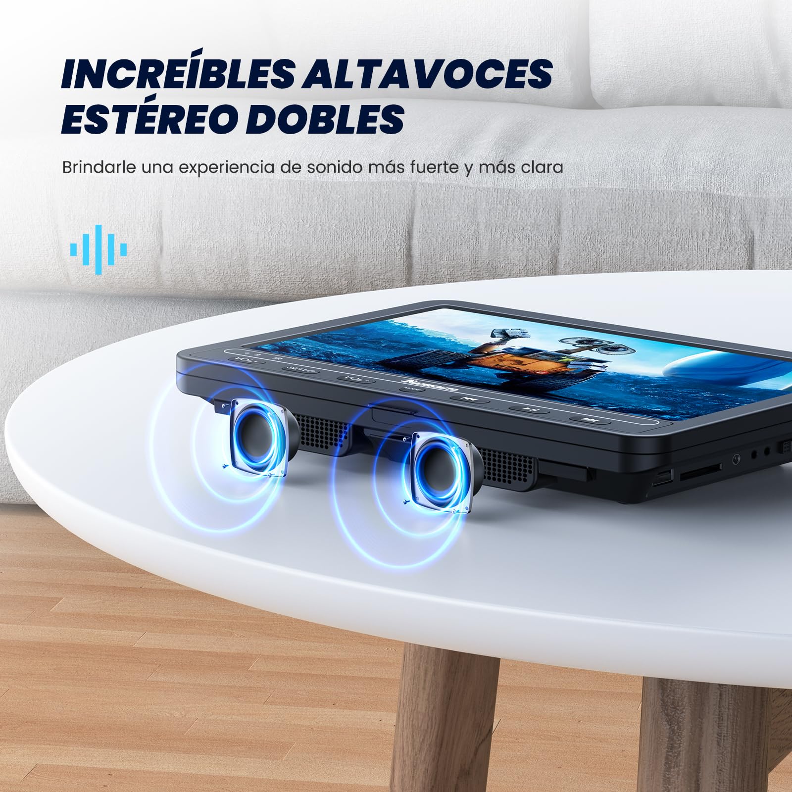 NAVISKAUTO 2 DVD portatile auto per poggiatesta lettore DVD bambini 5 ore batteria ricaricabile SD USB 2 telecomandi
