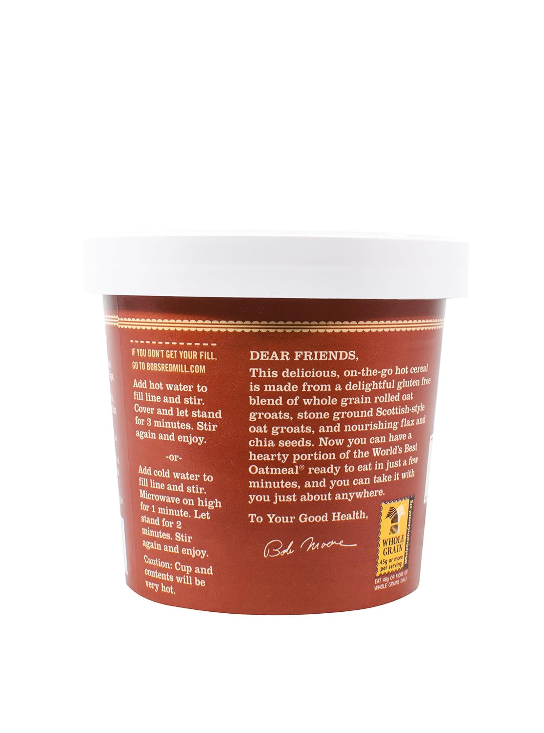 Bob's Red Mill - Gluten Free Oatmeal Cup Brown Sugar And Maple - 2.15 Oz - Case Of 12