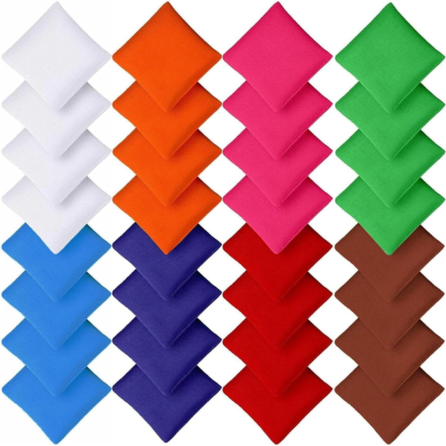 32 Stück Cornhole Säckchen, 8 × 8 cm Nylon Wurfsäckchen – Mini Bean Bags für Tossing, Kinder Outdoor Spiele, Familie & Party