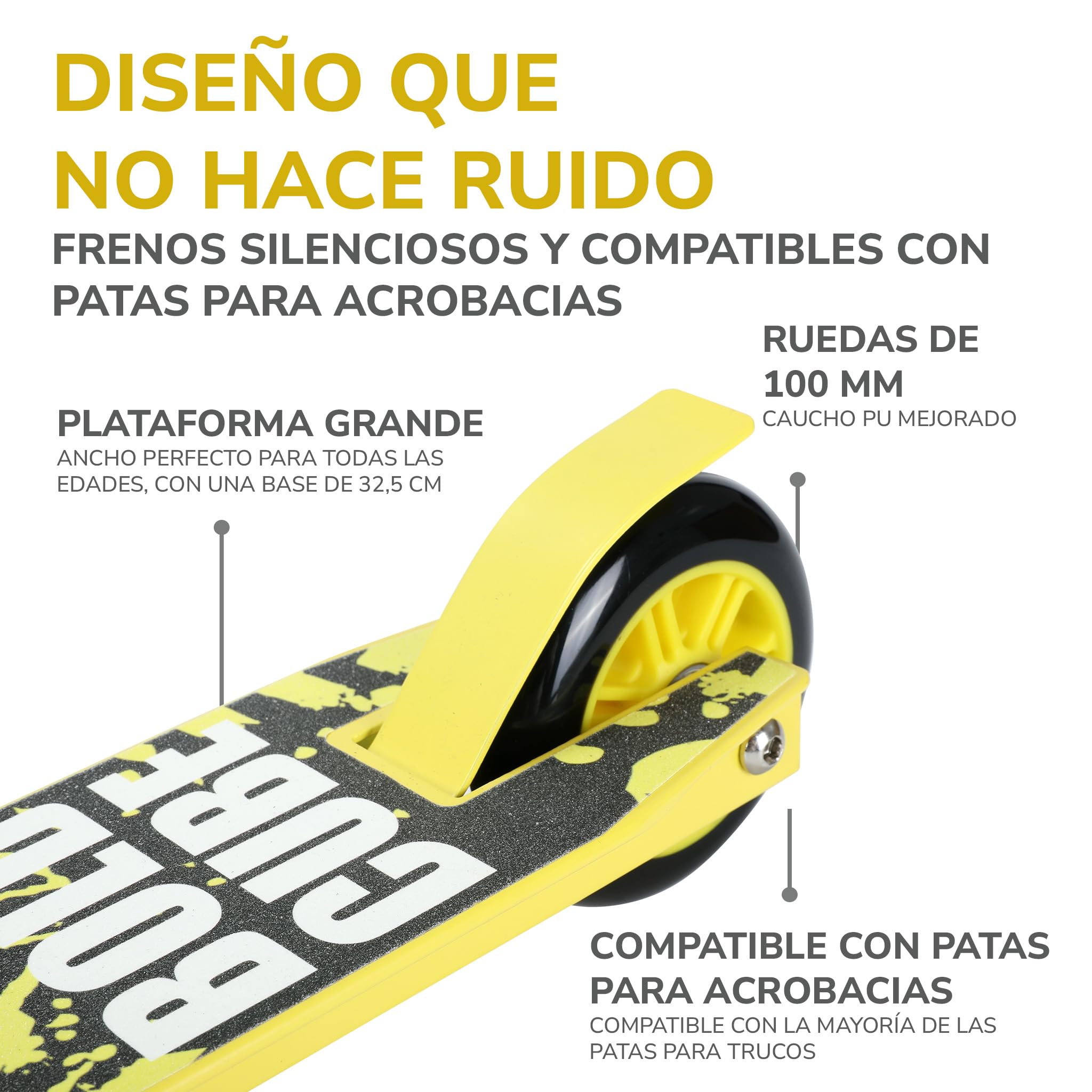 BOLDCUBE Patinete Freestyle | Niños y Niñas | 6-16+ Años | Pro 360° | Aluminio | ABEC 7 | para Niños y Adolescentes