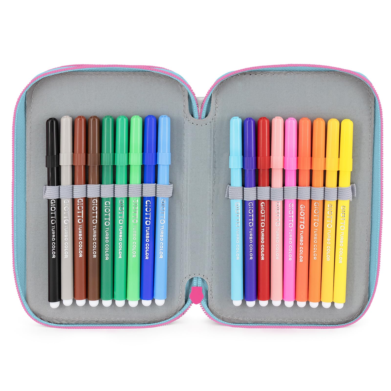 Clondo Astuccio Scuola 3 Scomparti Completo 46 Accessori Bambini Kit Cancelleria
