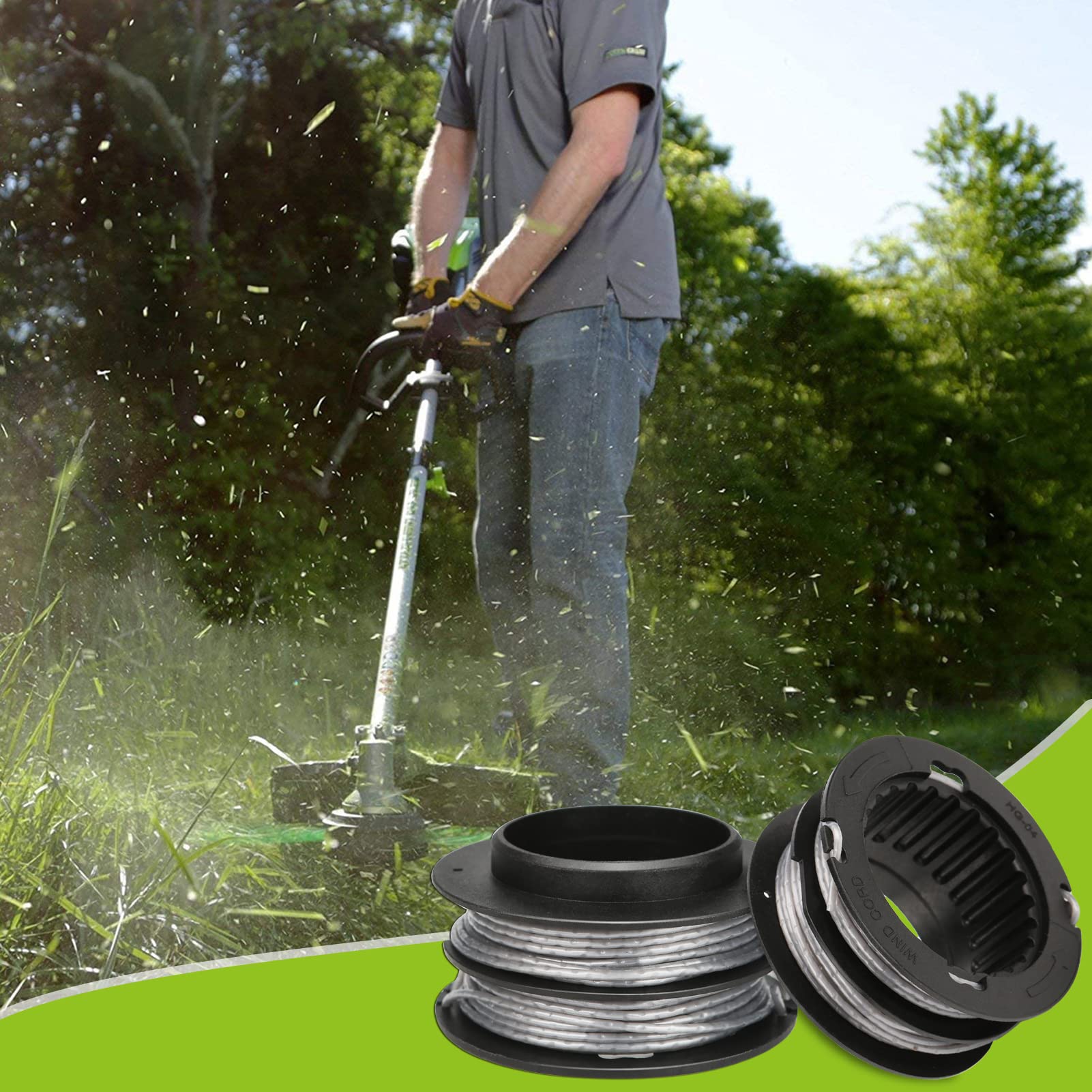 SB00L00 Rasentrimmerfaden – 4 Stück, Kompatibel Mit Greenworks ST60V, ST80L200, 4,2 M Länge