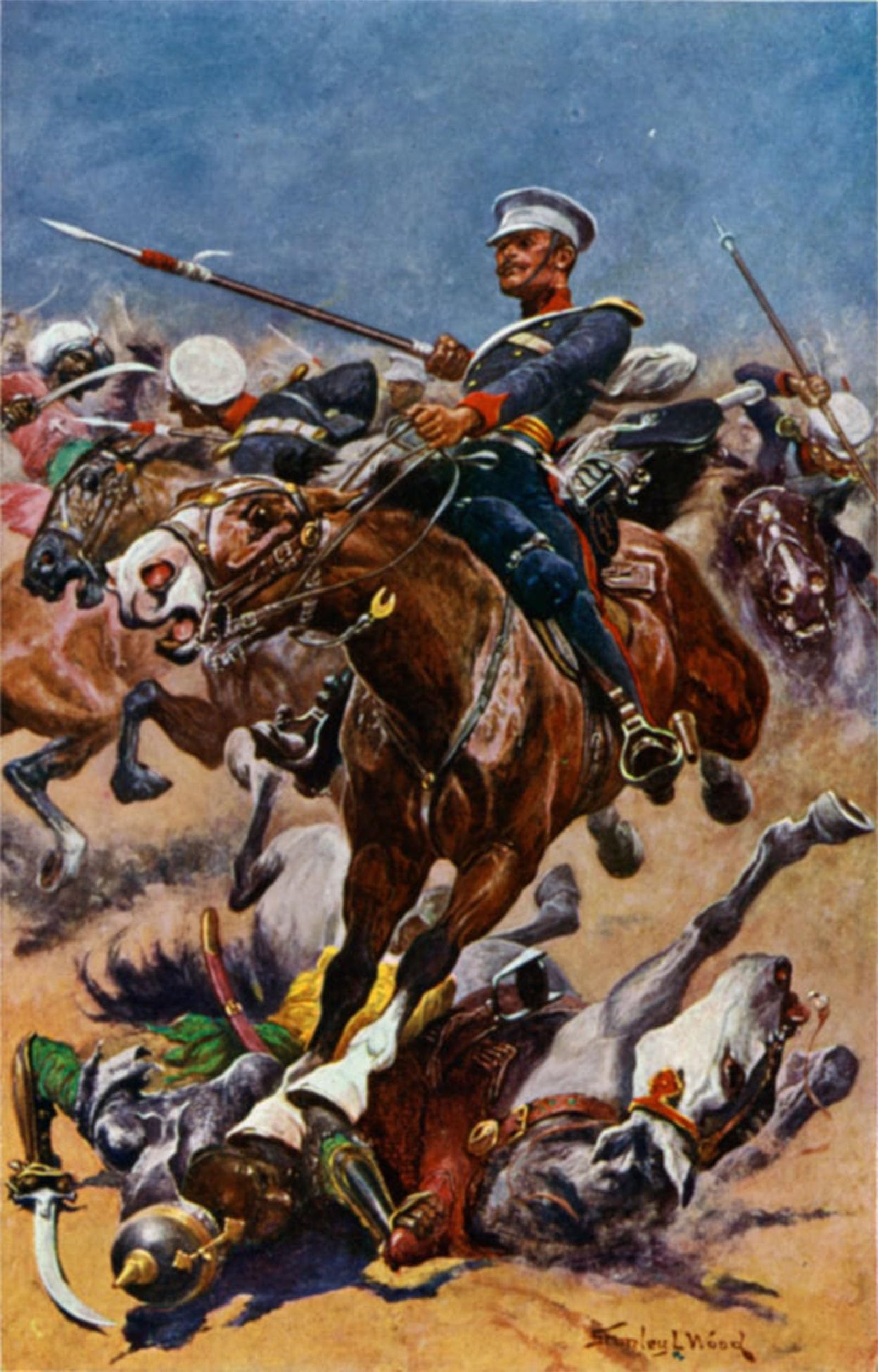 POSTERIIk Famous Modern Artwork Art Mural the Th Lancers At Chilleanwallah by Famous Artist Oil Paintings Pictures for Home Decor 60x90cm
