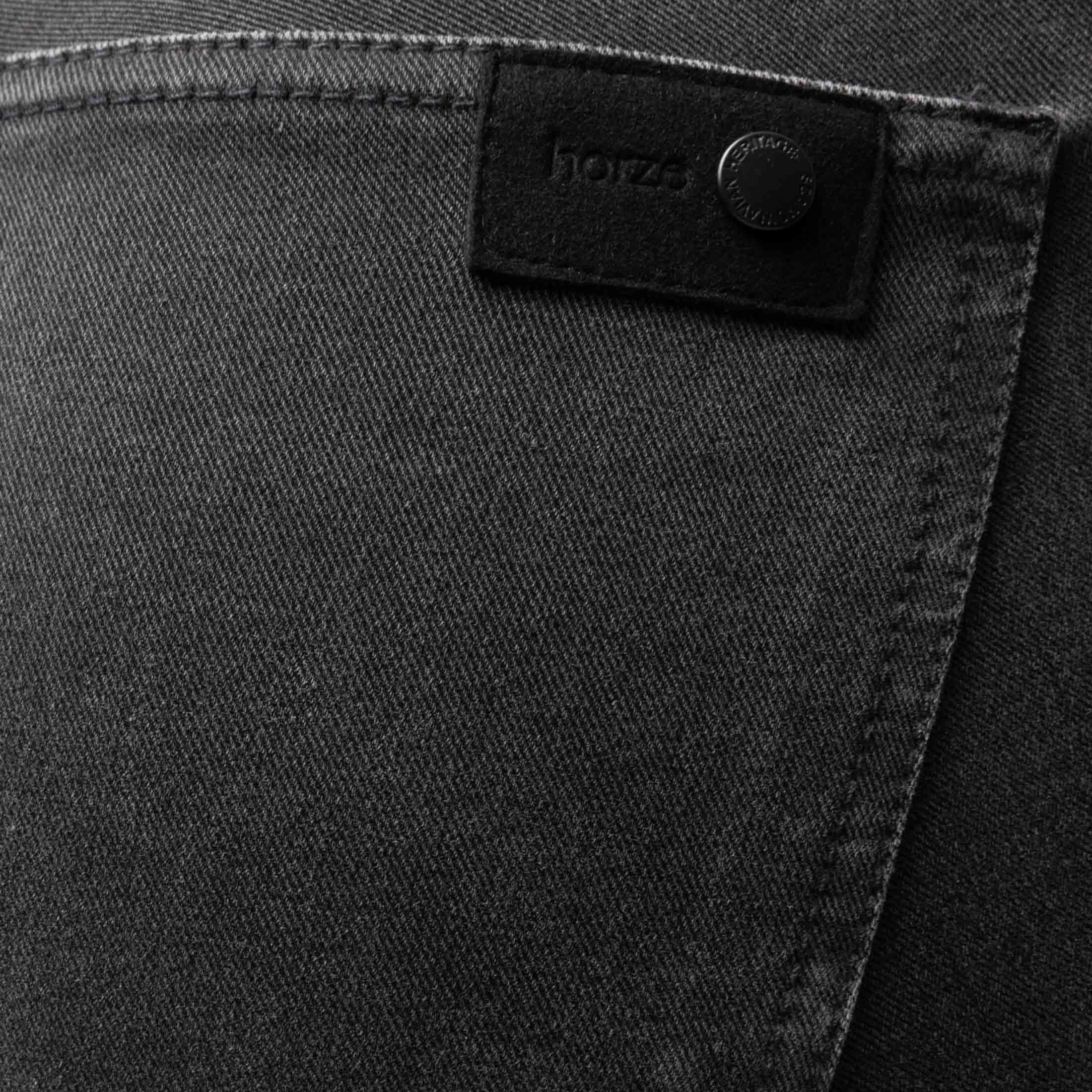 HORZE Carolyn Damen Denim Vollbesatzreithose – 4-Wege-Stretch, Handytasche, Hybrid-Grip & Gürtelschlaufen, Schwarz, 38