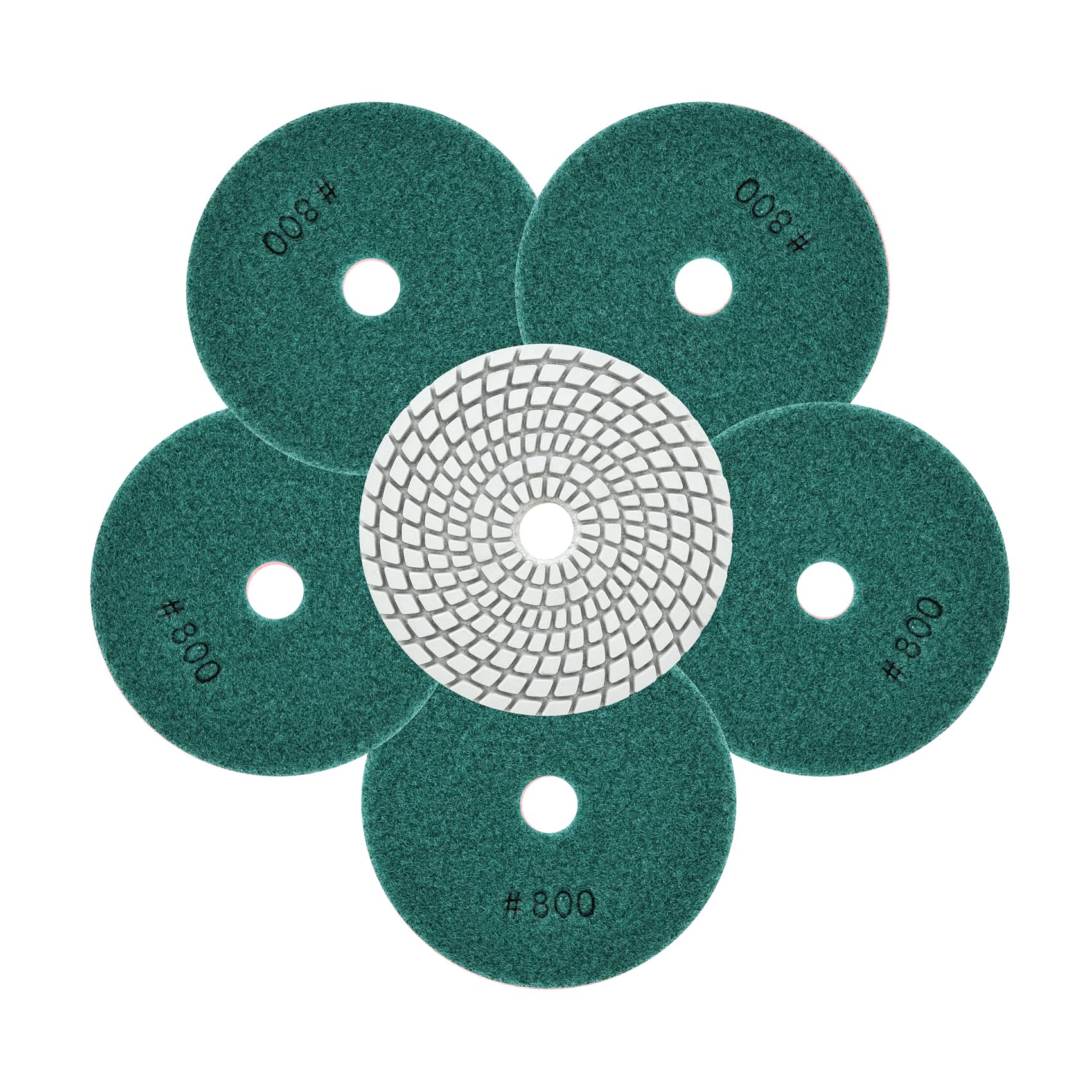 Dischi Diamantati Per Lucidatura - 12 Pezzi Grana 200, 100mm Per Marmo E Granito