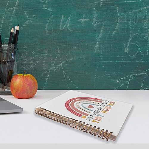 Miniatura 4 de VNWEK Cuaderno de espiral con texto en inglés "It's a Good Day to Teach Tiny Humans" de 5.5 x 8.3 pulgadas, cuaderno bohemio con espiral de tapa