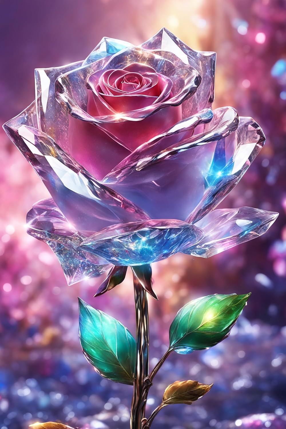Colorful Diamond Painting Kits for AdultsFlower 5D Diamond Art,DIY Crystal Roses