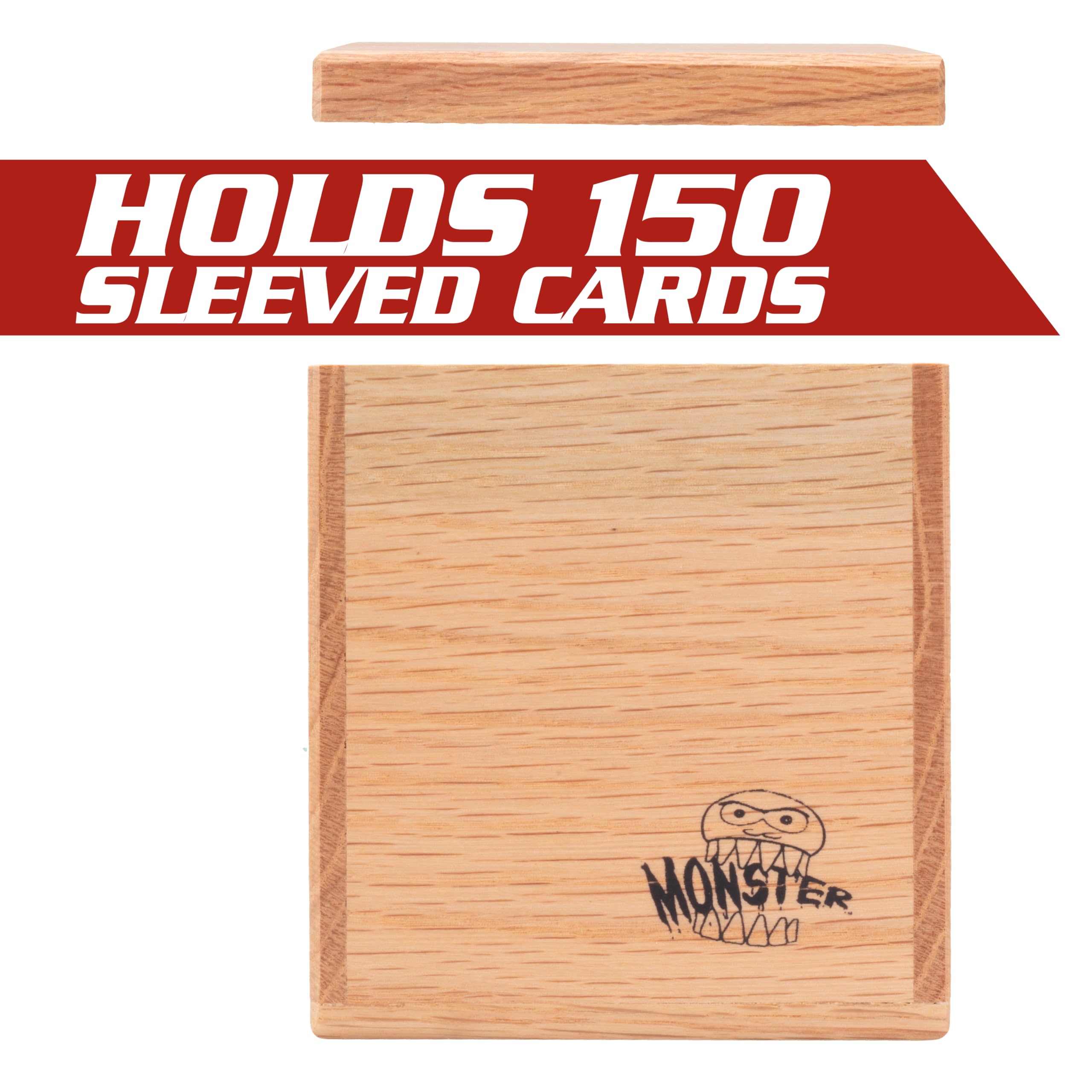wooden deck box yugioh Monster Wooden Double Deck Box w Strong Magnetic Lid & Band- 250 Sleeved Cards