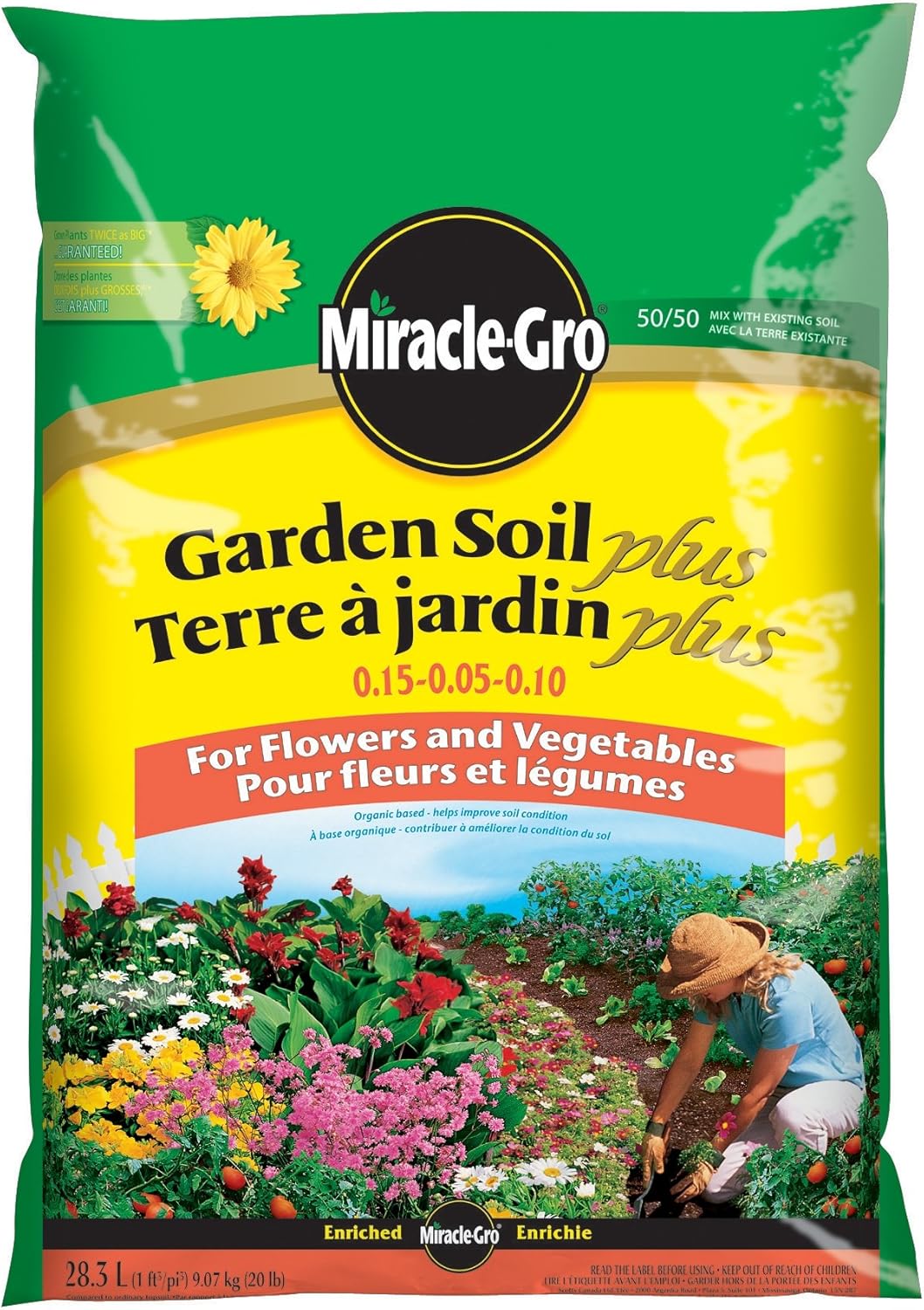 MiracleGro Garden Soil for Flowers and Vegetables, 28.3Liter Amazon