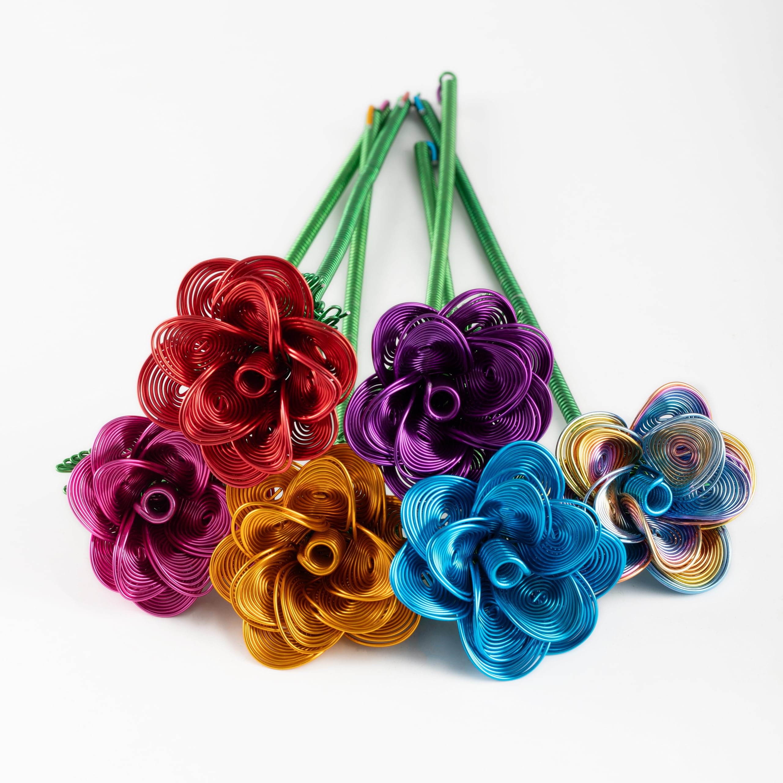 6 roses éternelles en aluminium le cadeau parfait pour la fête des mères et Saint-Valentin