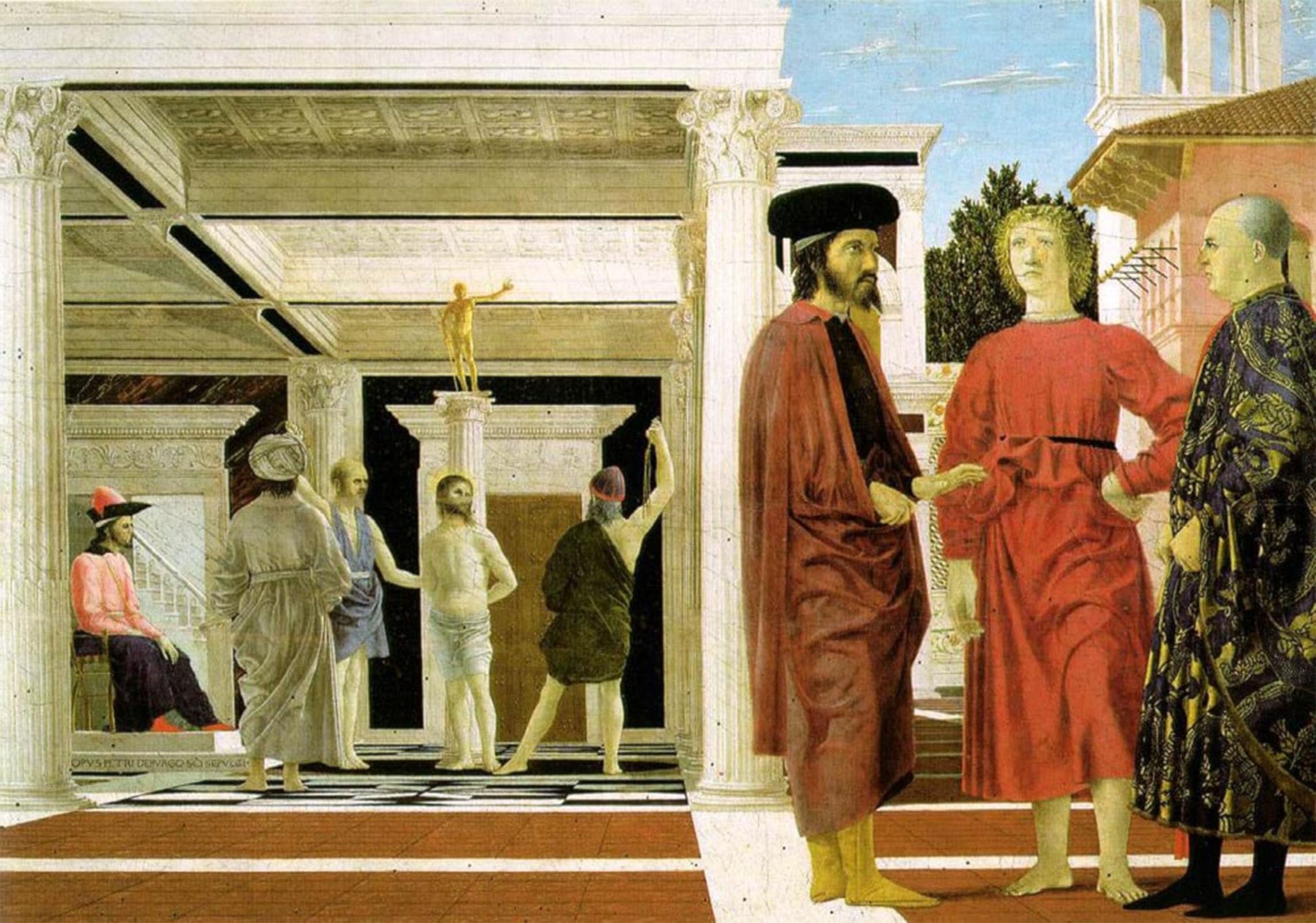 Posteriik No Frame Vintage Print Pop Art Landscape Artwork The Flagellation By Piero Della Francesca Art Prints For Office Home Decor 60X90cm