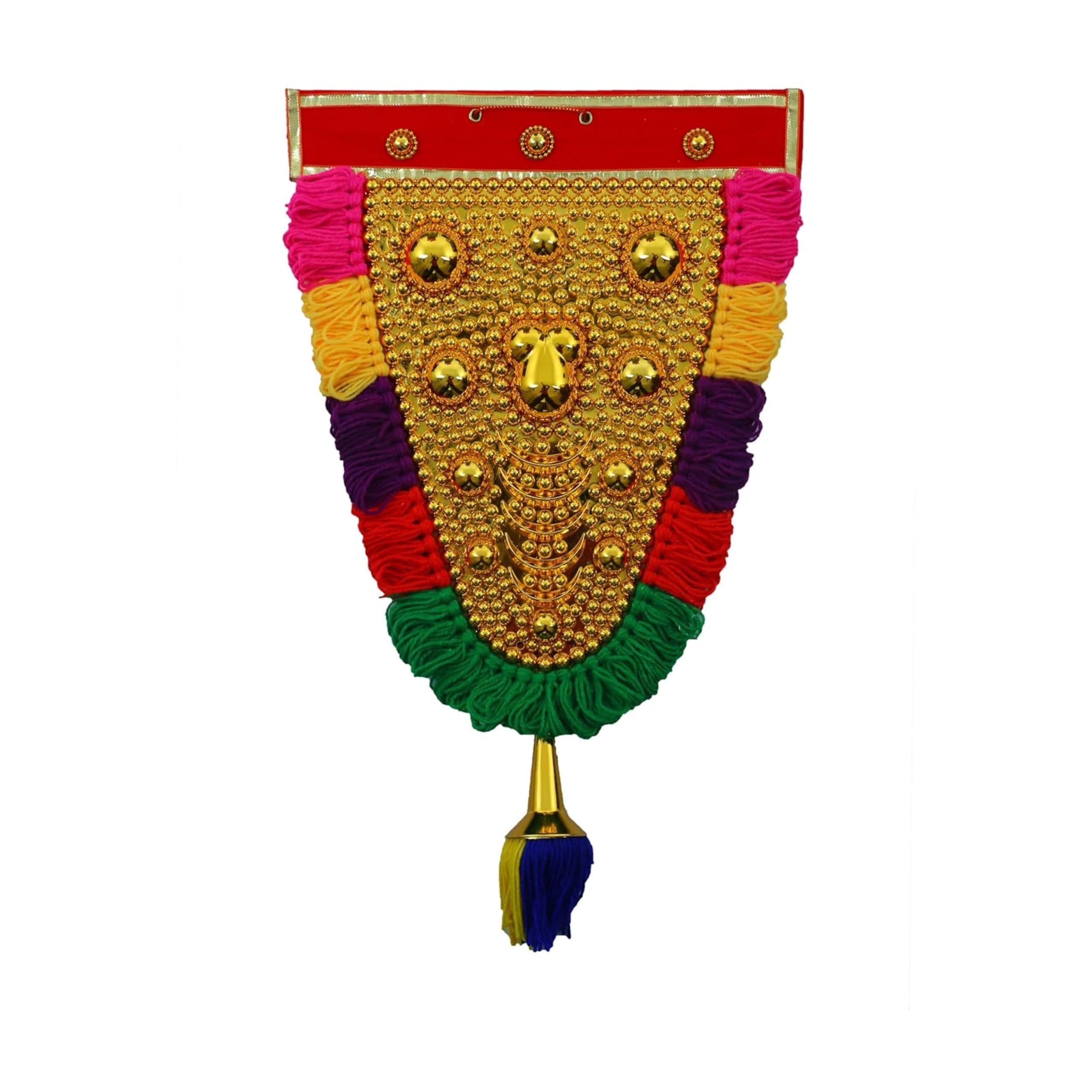 Newven Nettipattam Elephant Caparison Wall hangings for Interior Traditional Home Decor Handcrafted Metal showpiece (1.8 Feet, Multicolor, 31 cm X 50 cm)-image-42