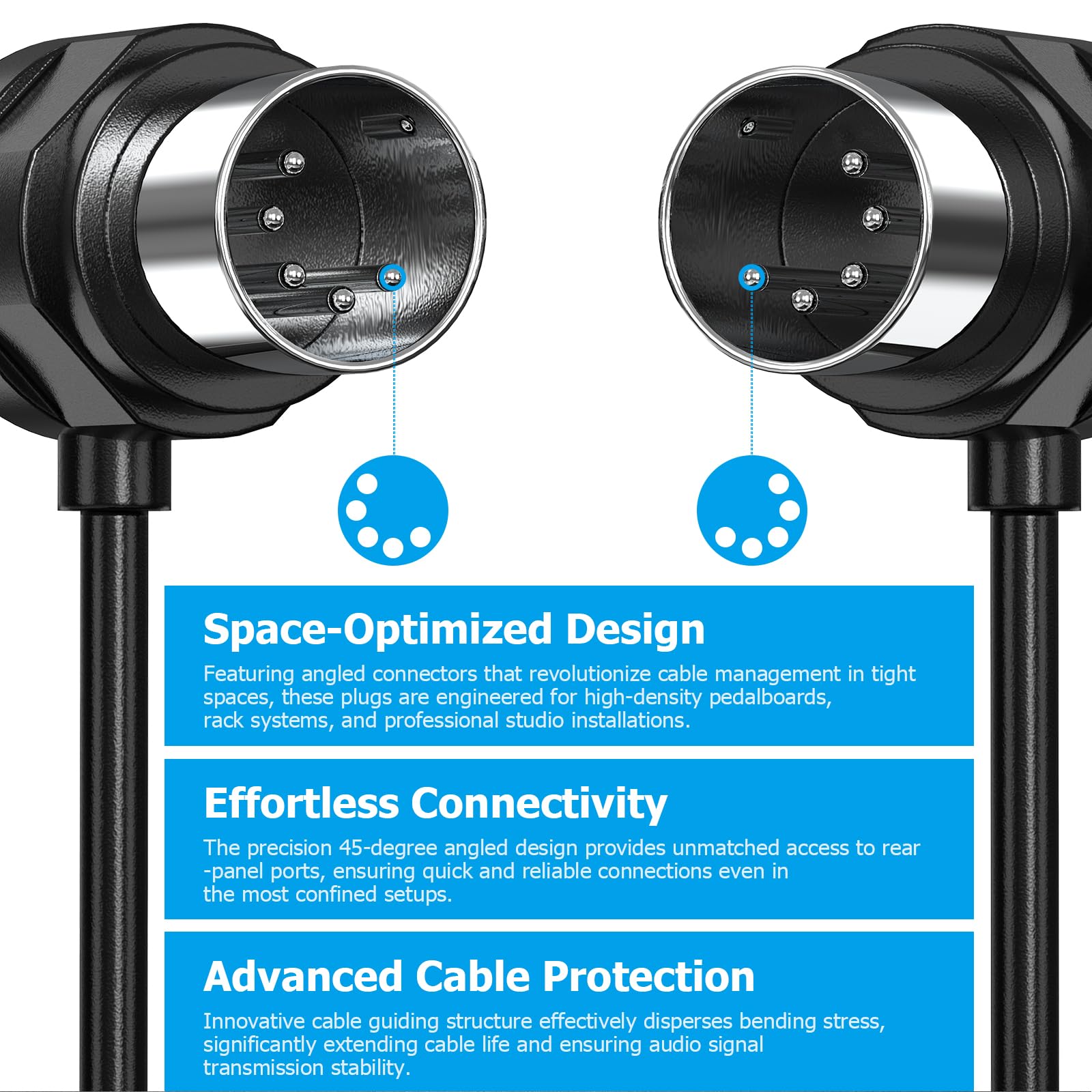 Ancable Angled Ultra-Thin MIDI Cable 5Pcs - Image 4