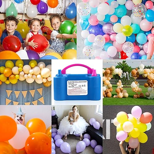 Miniatura 6 de Bomba de globo eléctrica, bomba de aire de 110 V 600 W, inflador de globo de doble boquilla, bomba de aire para inflar globos para decoración