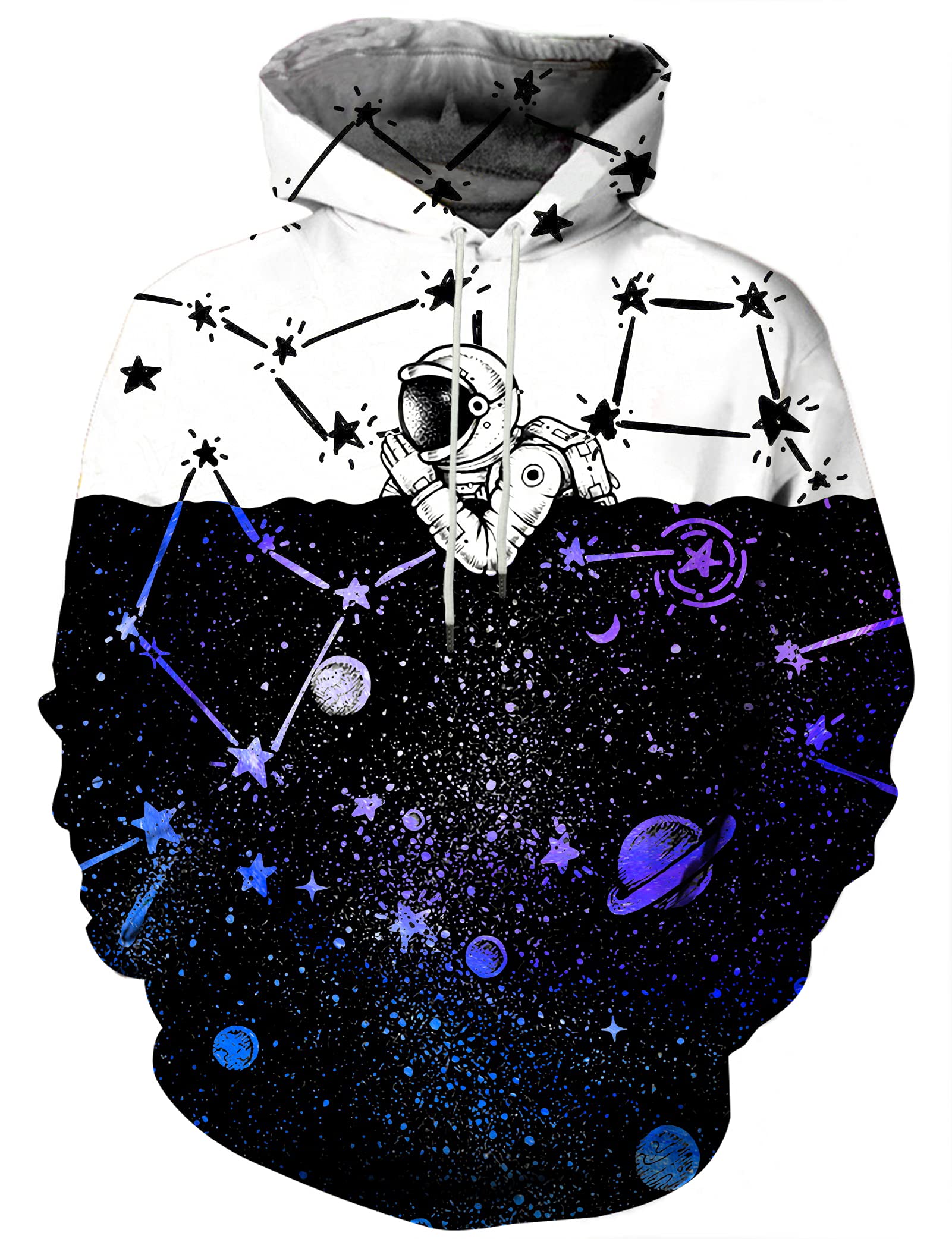 EOWJEEDUnisex Realistic 3D Printed Hoodies Unisex Long Sleeve Sweatshirts Pullovers for Men Women with Big Pockets