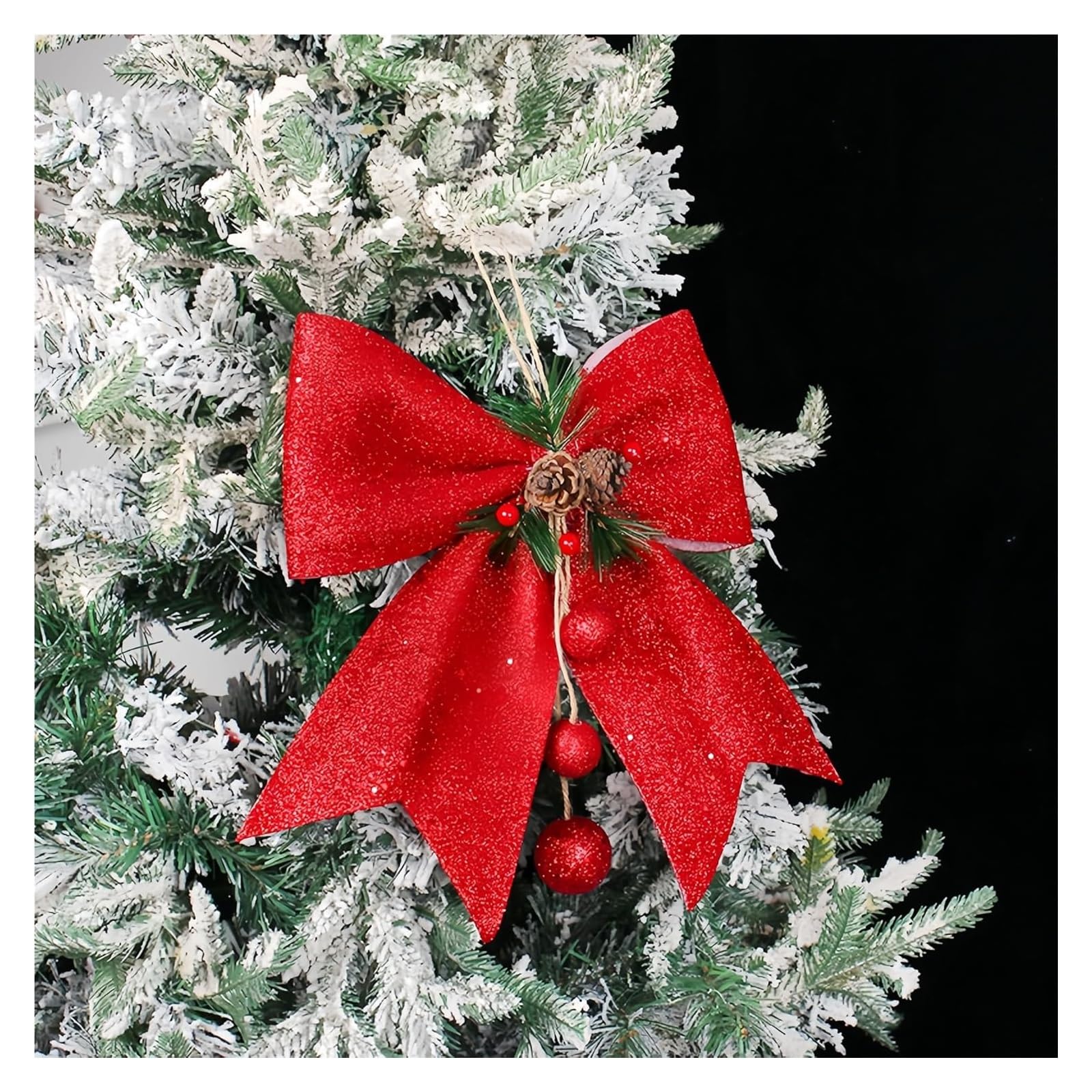 Fiocchi di Natale, grandi - Fiocco senza assemblaggio dell'albero Decorazione ghirlanda grande Arco for, porta e(Red)