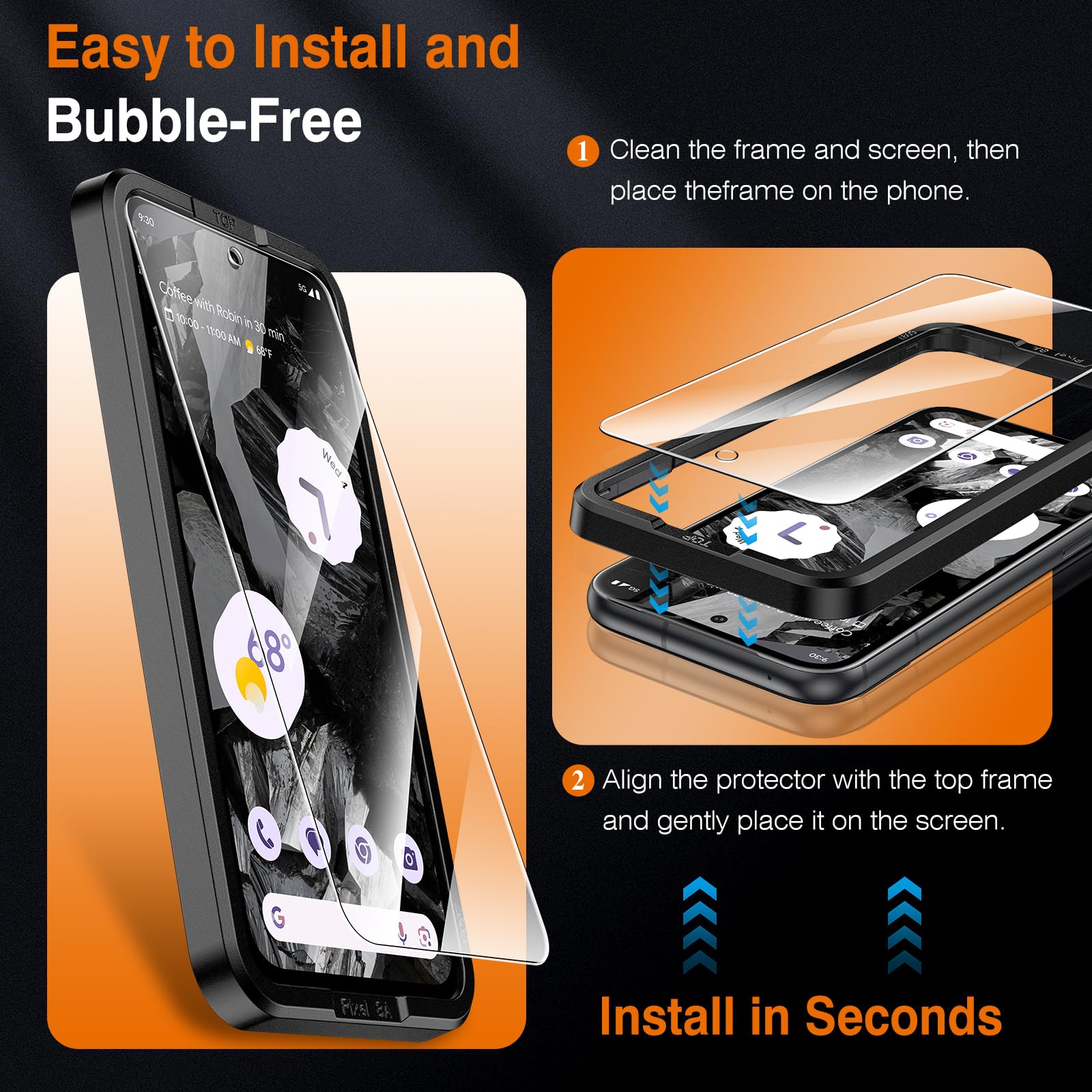 2-Pack Supershieldz Tempered Glass Screen Protector For Google Pixel 8a – HD Clear, Easy Installation