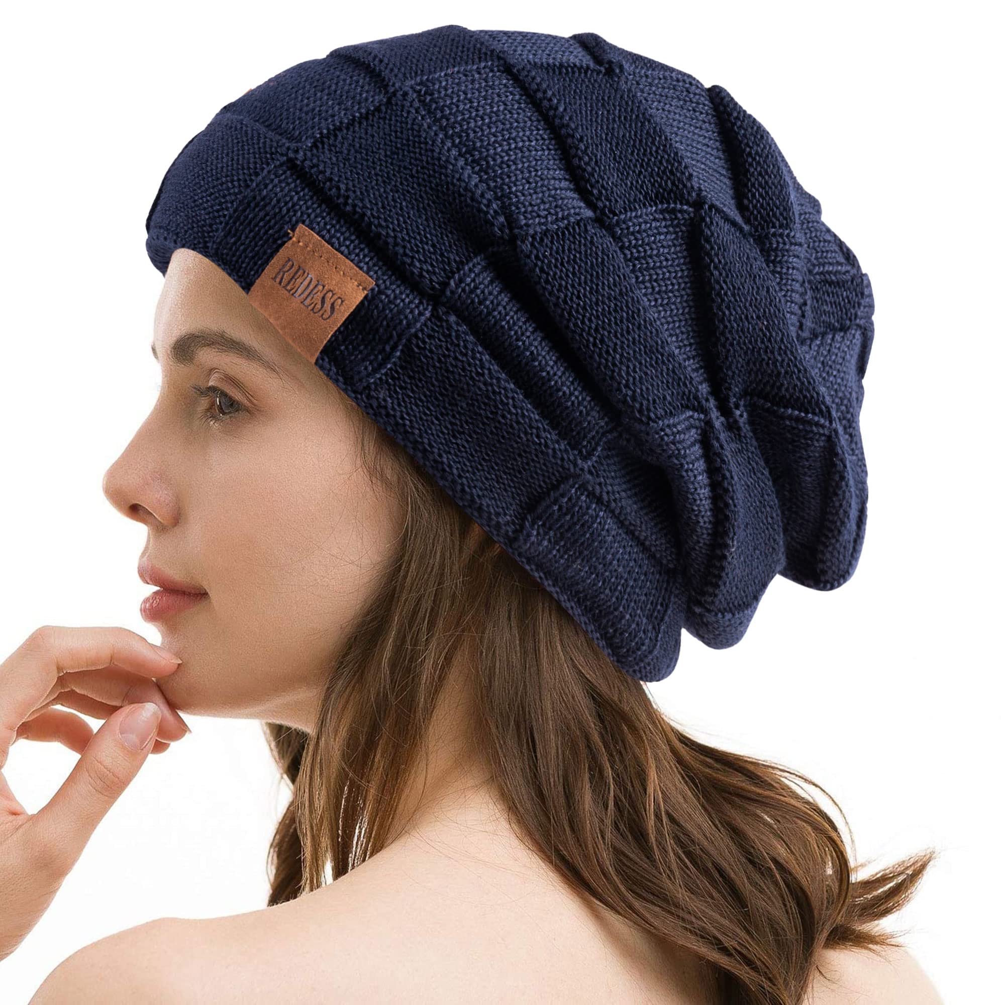 REDESS Cappello a Berretto per Uomini e Donne Cappelli Caldi Invernali in Maglia Slouchy Cappello a Cranio Spesso