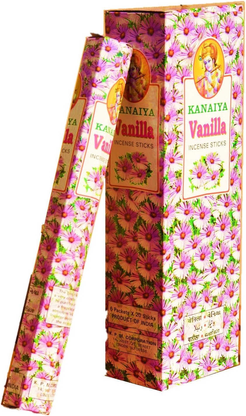Vanilla Incense Sticks from India - 120 Sticks - Made from Natural Scented Oil Brand by Tikkalife