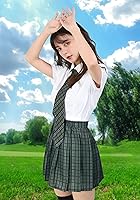 Vista 4 de PROCOS Disfraz de talla estadounidense para mujer, uniforme japonés con corbatín a cuadros, 5 piezas para Navidad