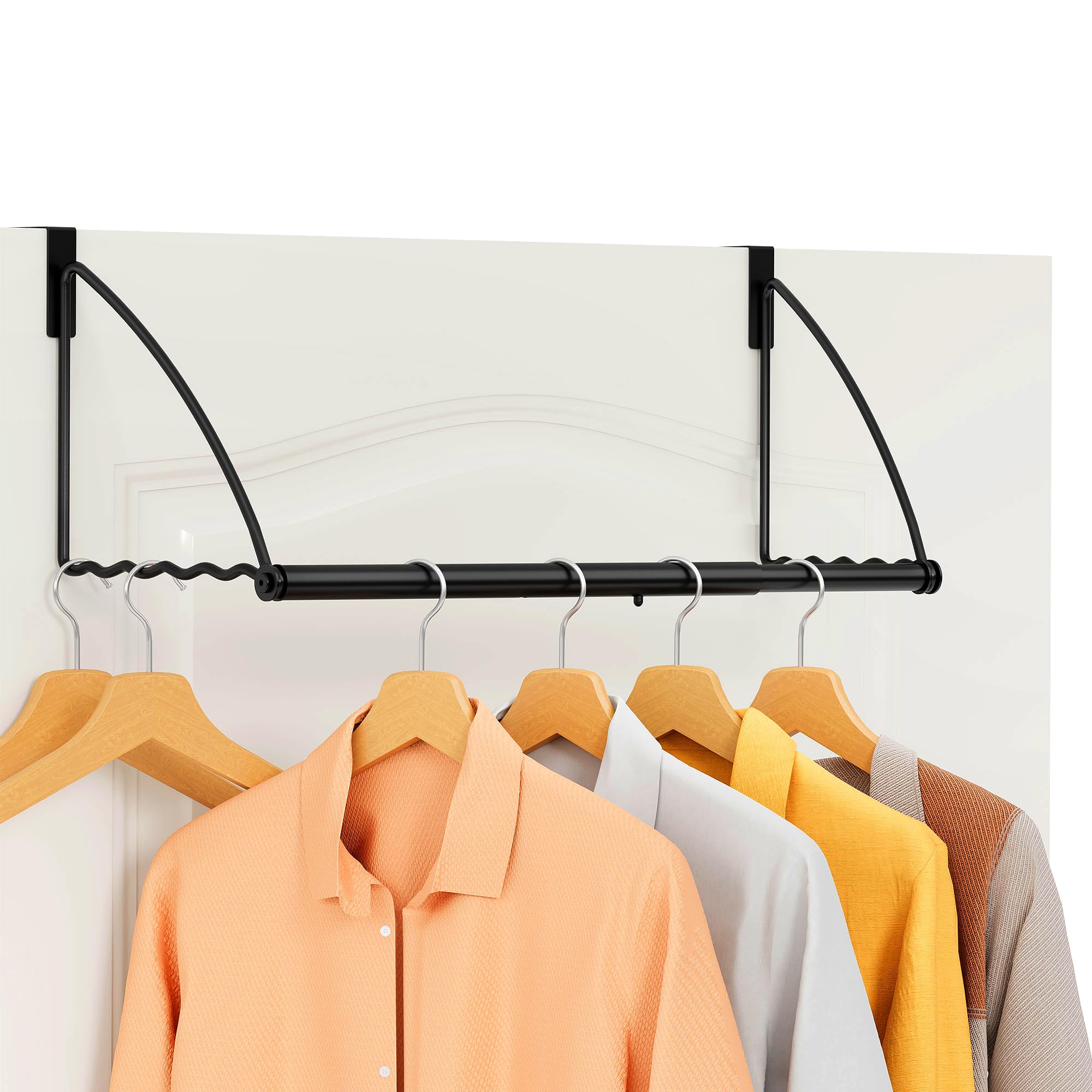 Tajsoon Over The Door Hanger Expandable Adjustable Over Door Clothes Hanger Rack for Towel Coat Bathroom Over Door