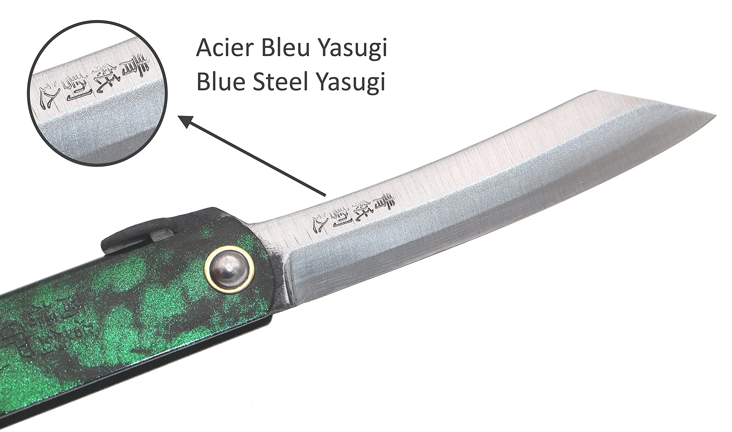 HIGO NO KAMI Coltello Tascabile Pieghevole Giapponese Warikomi Sasa-Ba Fatto a Mano in Giappone da Nagao Kanekoma