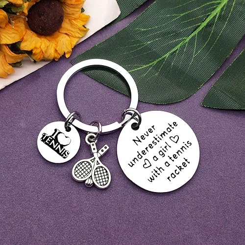 Miniatura 4 de Vadaka Regalo de joyería para amantes del tenis, llavero de regalo de tenis para niñas, adolescentes, tenis, niña, joyería de tenista, regalo