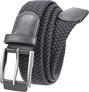 Braided Stretch Belt Mens Gift Elastic Woven Belt for Golf Casual Pants Shirts Jeans