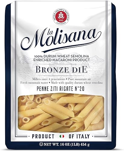 La Molisana Pasta, Penne Ziti Rigate, 1 libra (paquete de 12)