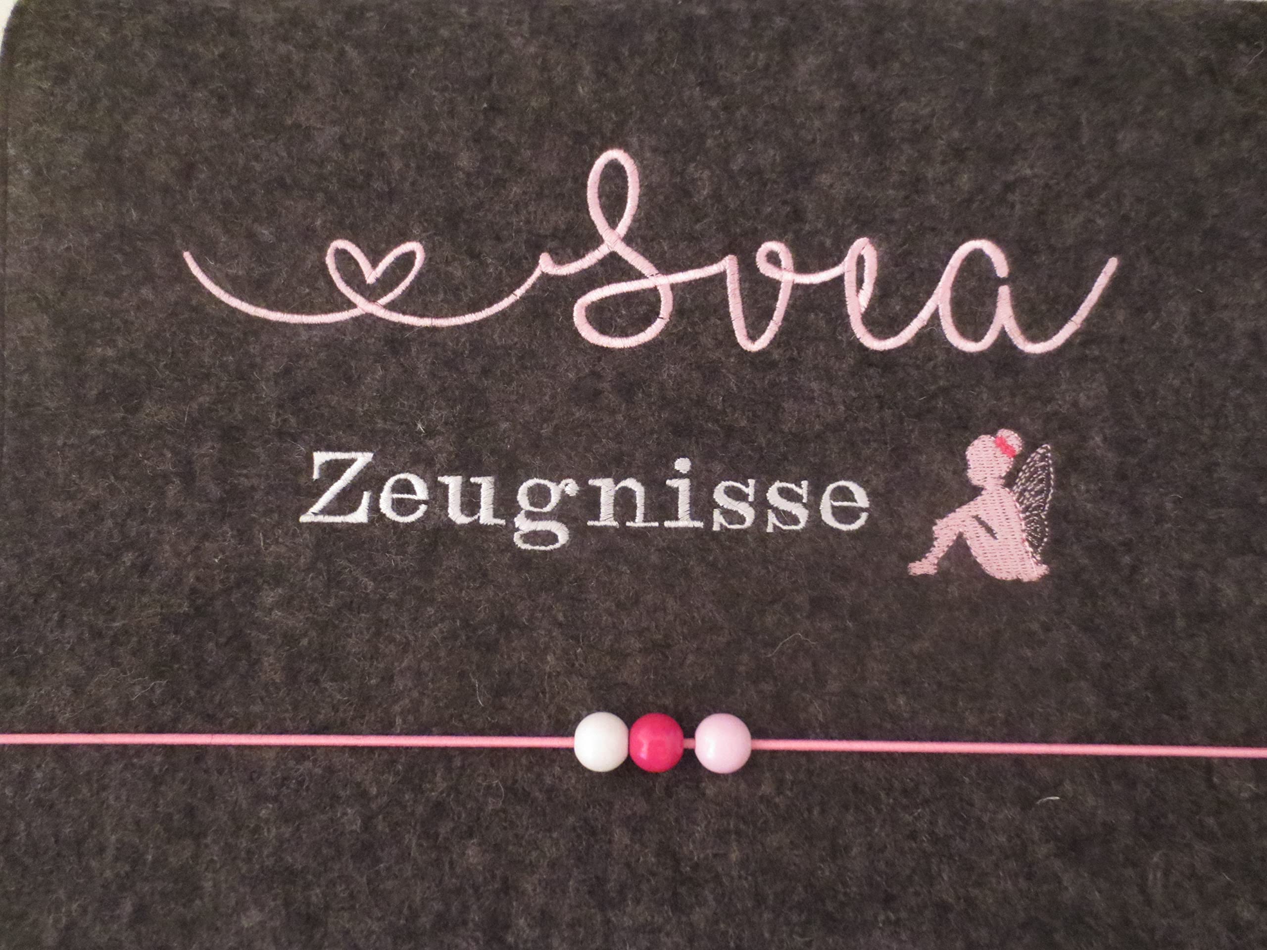 Zeugnismappe Wollfilz Mappe Zeugnisse DIN A4 Grundschule Schule"Elfe"