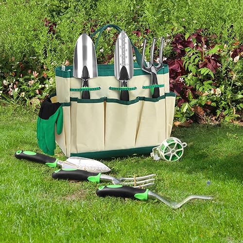 Miniatura 7 de Juego de herramientas de jardinería de 11 piezas, juego de herramientas de jardín resistentes con bolsa de almacenamiento y delantal, kit de