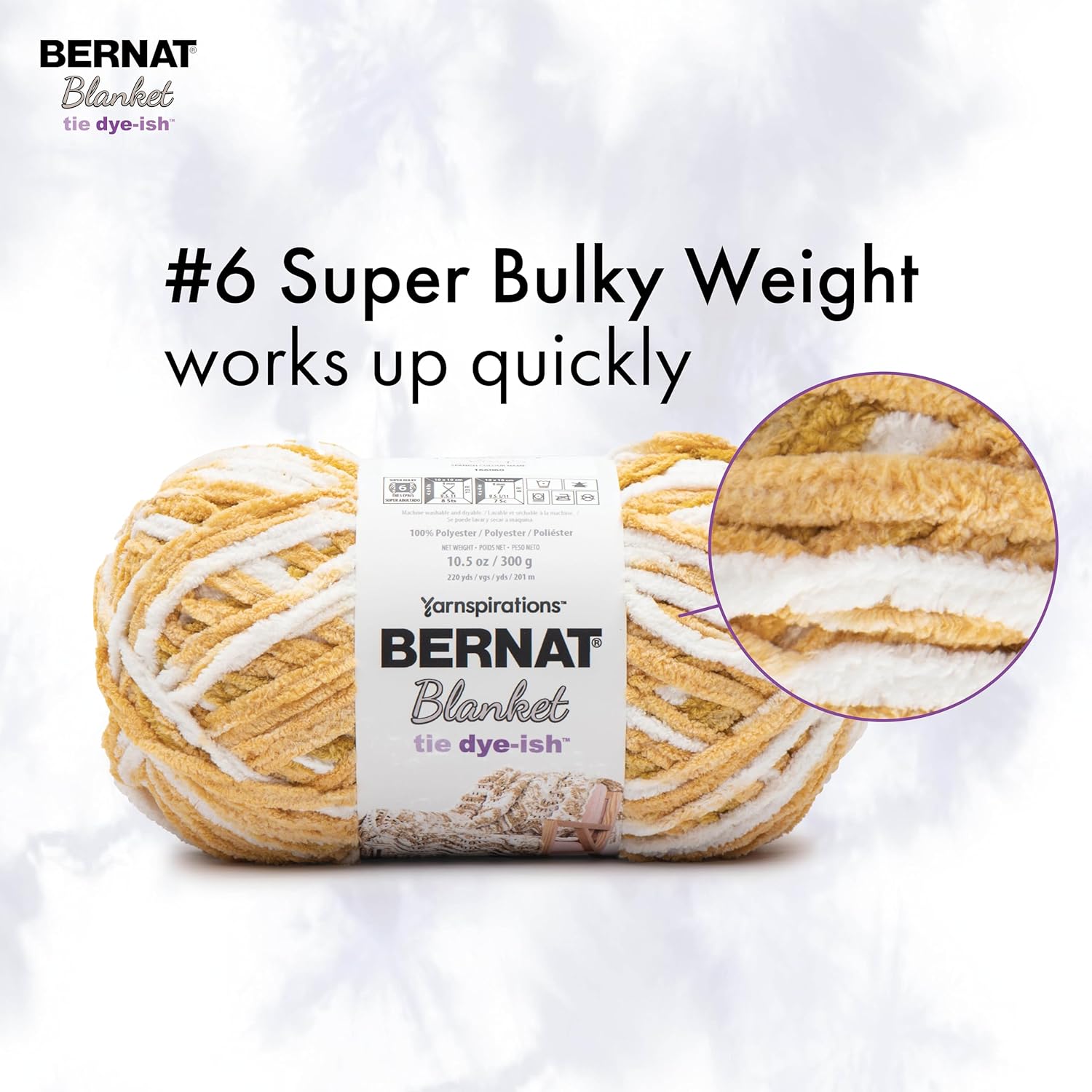 Bernat Blanket Tie Dye-Ish Mossy Hills Yarn - 2 Pack of 10.5oz/300g - Polyester - #6 Super Bulky - 220 Yards - Knitting & Crochet