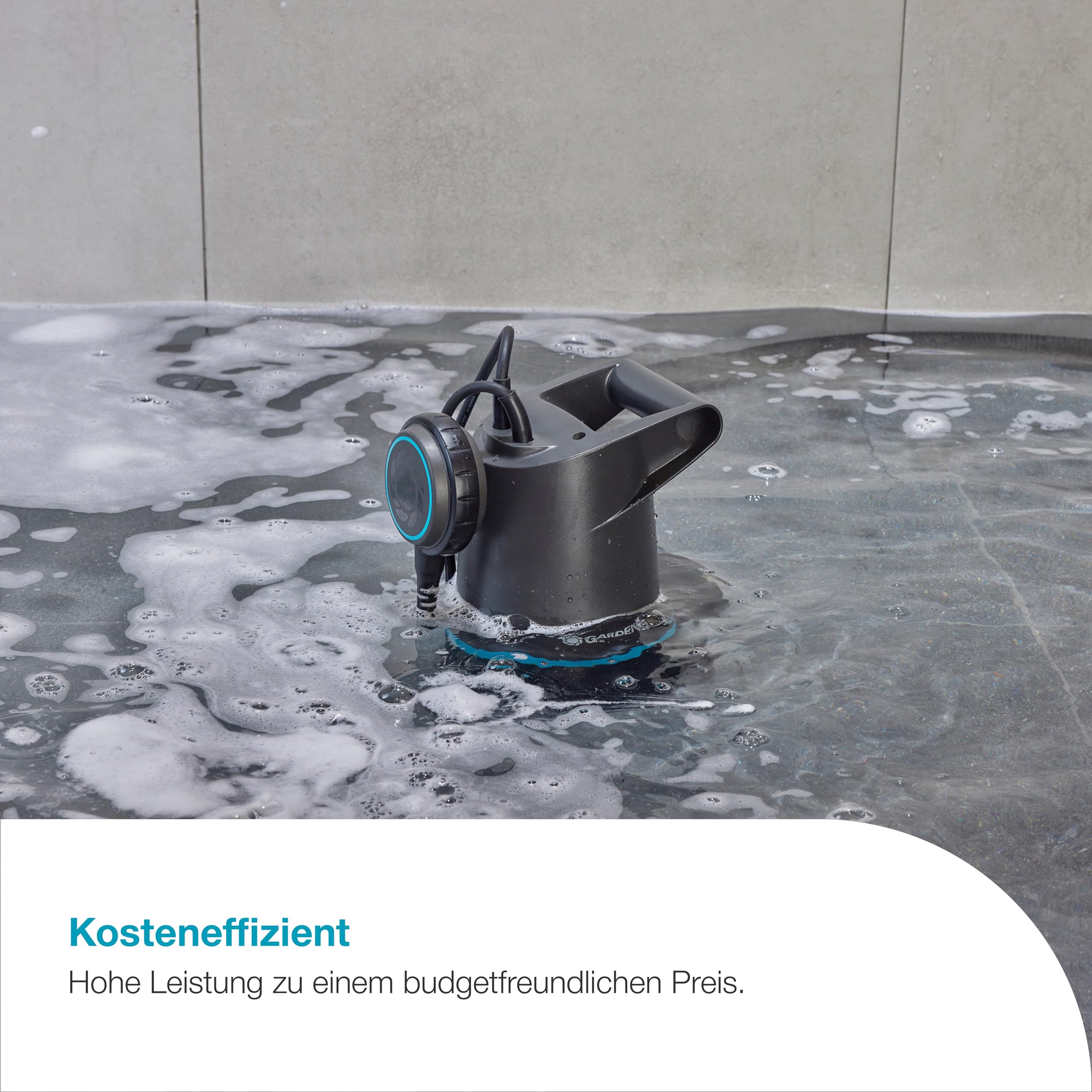 Gardena Klarwasser-Tauchpumpe 20000 BASIC, 20.000 l/h, Schwimmschalter, robust und langlebig, ideal für Entwässerung (09016-47)