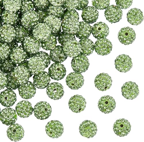 PH PandaHall Alrededor de 100 cuentas de arcilla de 0.39 pulgadas (0.394in), cuentas espaciadoras redondas de cristal checo, para hacer joyas,