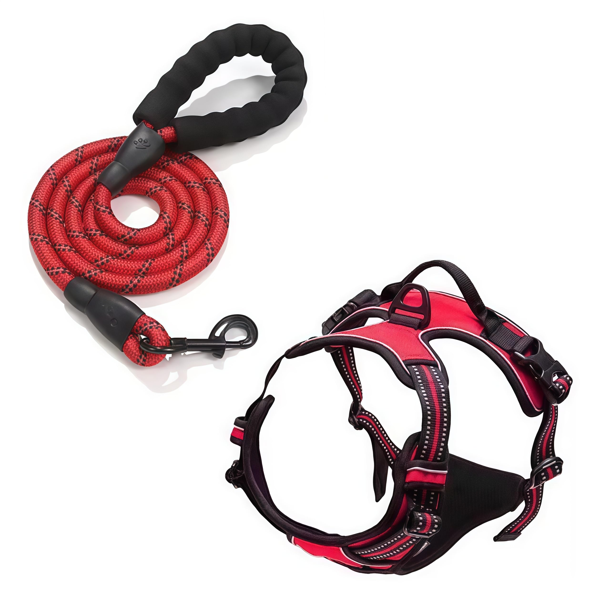PawSafe No Pull Dog Harness-This dog harness features an ergonomic, anti-pull design and a handle for easy control in stressful situations. (Red1,S)